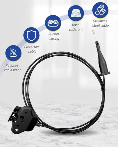 912-076 Hood Release Cable and Pull Handle Fits for Chrysler Town & Country Dodge Caravan & Grand Caravan 2001-2007 Chrysler Voyager 2001-2003, Font Hood Release Cable in Saudi Arabia