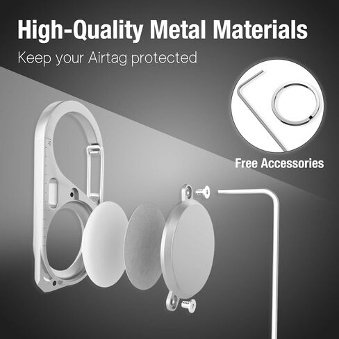 سلسلة مفاتيح حامل AirTag، حافظة Airtag واقية مع حلقة معدنية، حافظة Airtag مقاومة للصدمات للغاية مع مشبك زنبركي، ملحق Airtag للمفاتيح والحيوانات الأليفة والأمتعة وحقائب الظهر in Kuwait
