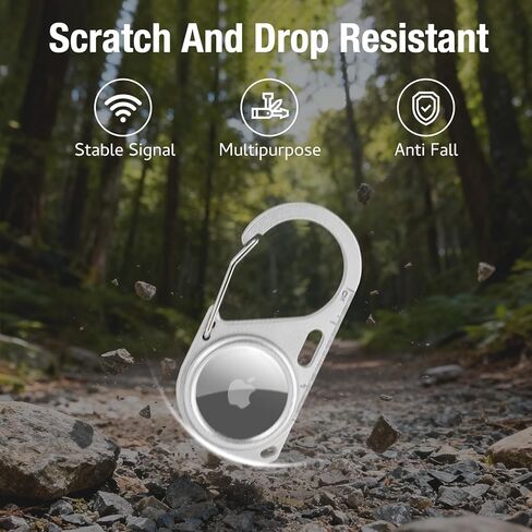 سلسلة مفاتيح حامل AirTag، حافظة Airtag واقية مع حلقة معدنية، حافظة Airtag مقاومة للصدمات للغاية مع مشبك زنبركي، ملحق Airtag للمفاتيح والحيوانات الأليفة والأمتعة وحقائب الظهر in Kuwait