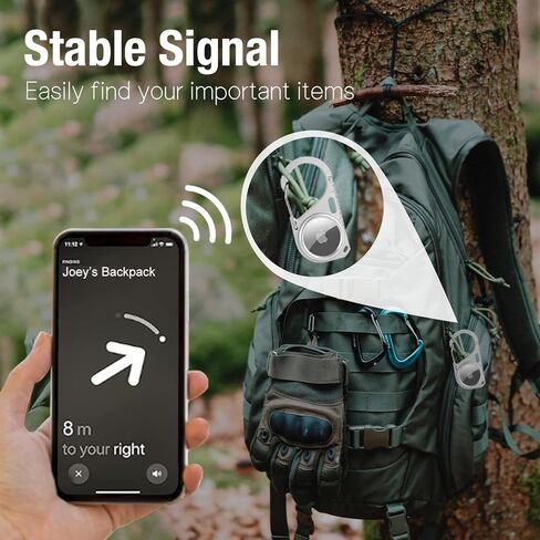 سلسلة مفاتيح حامل AirTag، حافظة Airtag واقية مع حلقة معدنية، حافظة Airtag مقاومة للصدمات للغاية مع مشبك زنبركي، ملحق Airtag للمفاتيح والحيوانات الأليفة والأمتعة وحقائب الظهر in Kuwait
