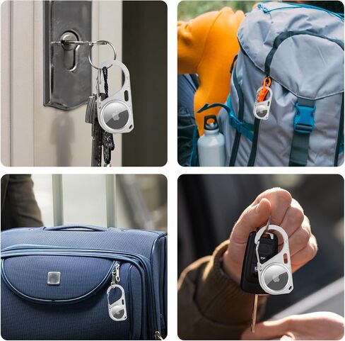 سلسلة مفاتيح حامل AirTag، حافظة Airtag واقية مع حلقة معدنية، حافظة Airtag مقاومة للصدمات للغاية مع مشبك زنبركي، ملحق Airtag للمفاتيح والحيوانات الأليفة والأمتعة وحقائب الظهر in Kuwait