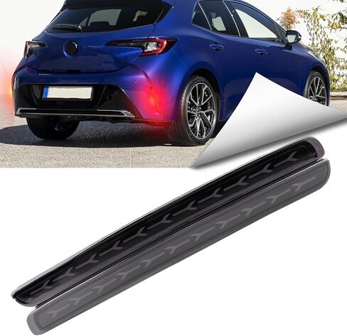 2Pc Full LED Rear Bumper Reflector Lights Kit for Toyota Corolla Hatchback 2019-2025 Tail Lamp Brake Fog Lamps Daytime Running Light,Rear Reflector Panel Trim Lamp Accessories (Smoked) in Kuwait