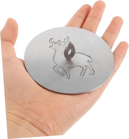 COHEALI Stainless Steel Round Shade Topper Elk Pattern Cover Enhances Aesthetic Appeal and Scented Candles and Wind in Saudi Arabia