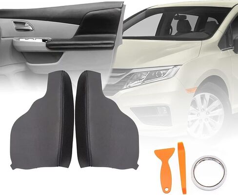 GXARTS 1 Pair Black Door Panel Armrest Cover Compatible with Honda Odyssey 2011 2012 2013 2014 2015 2016 2017 Vinyl Microfiber 1Pair Leather Door Armrest Replacement (with Installation Tool) in Kuwait
