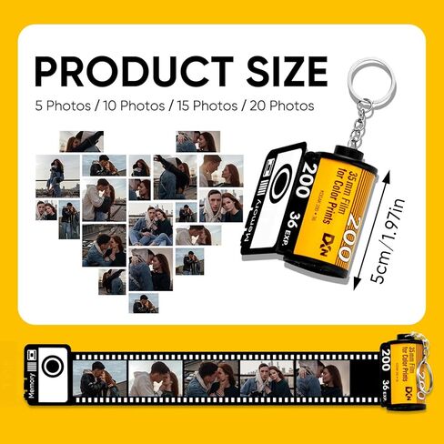 سلسلة مفاتيح SOUFEEL Film Roll Keychain مخصصة مع صورة شخصية لهدايا بكرة ذاكرة الكاميرا لذكرى عيد الميلاد in Kuwait