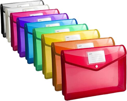 9 عبوات من منظم مجلدات الملفات البلاستيكية القابلة للتوسيع، أظرف شفافة مقاومة للماء، مجلد مستندات مع قفل سريع وجيب، سعة كبيرة، 9 ألوان، مقاس Letter/A4 مناسب in Kuwait