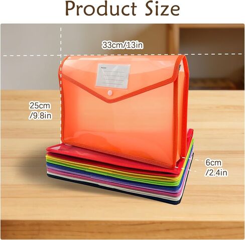 9 عبوات من منظم مجلدات الملفات البلاستيكية القابلة للتوسيع، أظرف شفافة مقاومة للماء، مجلد مستندات مع قفل سريع وجيب، سعة كبيرة، 9 ألوان، مقاس Letter/A4 مناسب in Kuwait