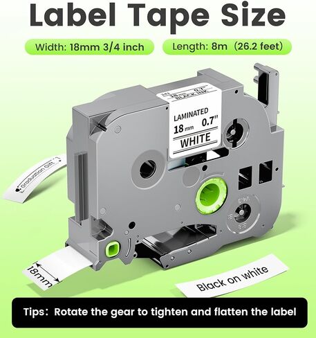 شريط أبيض مصفح 18 مم 0.7 بديل لشريط صانع الملصقات Brother TZe-241 متوافق مع P-Touch TZ TZe 3/4 بوصة أسود على أبيض TZE241 لـ PT-D400 PTD410 PTD600 PT-D610BT عبوات Wonfoucs، 4 عبوات in Kuwait