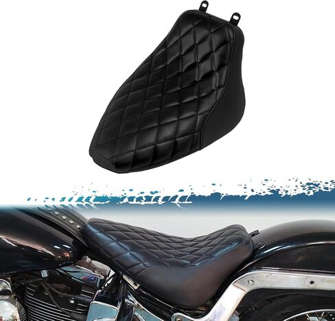وسادة مقعد سائق الدراجة النارية منفردة من الجلد الصناعي مناسبة لدراجة Harley Heritage Softail Classic FLSTC & Softail Deluxe FLSTN 2006-2017، خياطة سوداء in Kuwait