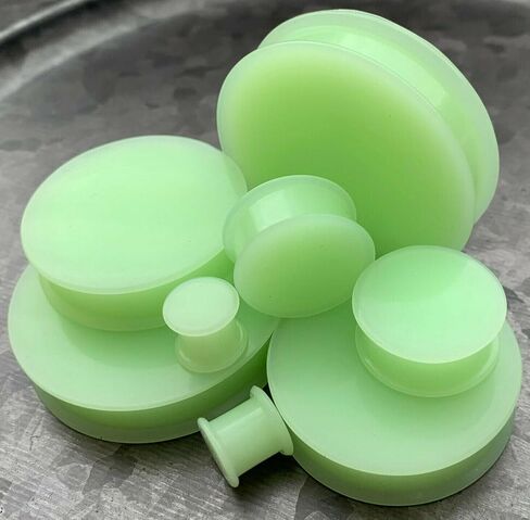 PAIR of Unique Glow in the Dark Solid Silicone Double Flare Plugs - Tunnels - Body Jewelry - Gauges up to 2"! in Saudi Arabia