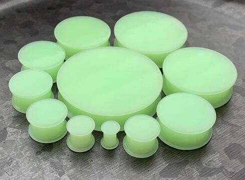PAIR of Unique Glow in the Dark Solid Silicone Double Flare Plugs - Tunnels - Body Jewelry - Gauges up to 2"! in Saudi Arabia