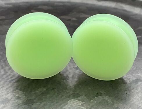 PAIR of Unique Glow in the Dark Solid Silicone Double Flare Plugs - Tunnels - Body Jewelry - Gauges up to 2"! in Saudi Arabia