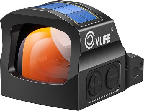 CVLIFE Solar Auto-Brightness Green Dot Sight for RMS RMSc, 2 MOA Dot & 40 MOA Circle Motion Awake Reflex Sight Optics for Compact Pistol, 3000G Shockproof with Adapter for RMR/MOS/Picatinny in Saudi Arabia