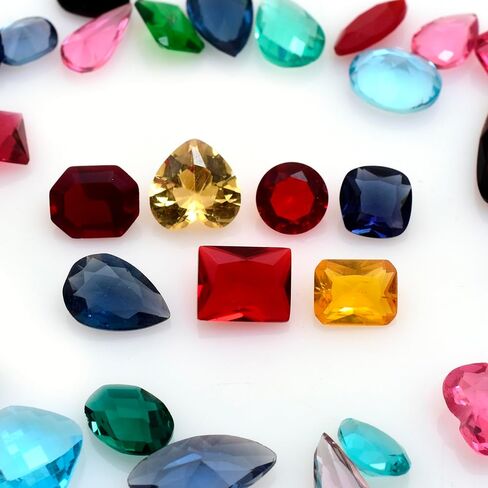 Mixed Natural Glass Loose Gemstones | Grade A+ (Natural Inclusions) | Hand Cut & Polished Gemstone Mix | Bulk Gemstone Lot for Jewelry Making, Craft, Healing (100 Carats) in Kuwait