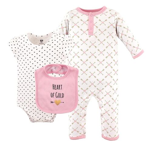 Hudson Baby Unisex Baby Cotton Bodysuit, Pant and Bib Set, Brown Navy Mamas Boy, 3-6 Months in Saudi Arabia
