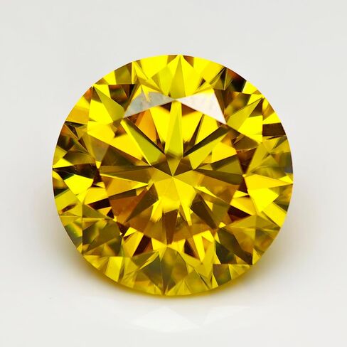 حجر مويسانيتي أصفر اللون من Vivi قطع مستدير 0.5-5.0ct VVS1 ألماس مويسانيتي معتمد مع اختبار الماس بشهادة GRA in Kuwait