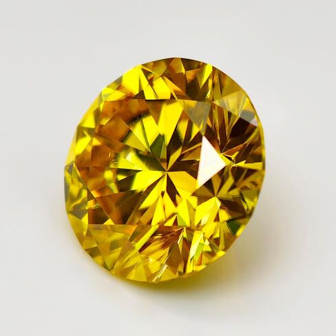 حجر مويسانيتي أصفر اللون من Vivi قطع مستدير 0.5-5.0ct VVS1 ألماس مويسانيتي معتمد مع اختبار الماس بشهادة GRA in Kuwait