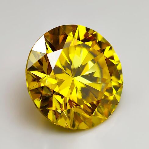 حجر مويسانيتي أصفر اللون من Vivi قطع مستدير 0.5-5.0ct VVS1 ألماس مويسانيتي معتمد مع اختبار الماس بشهادة GRA in Kuwait