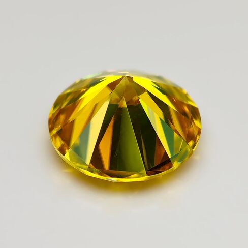 حجر مويسانيتي أصفر اللون من Vivi قطع مستدير 0.5-5.0ct VVS1 ألماس مويسانيتي معتمد مع اختبار الماس بشهادة GRA in Kuwait