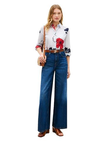 Tommy Hilfiger Women's Cotton Poplin Long Sleeve Button Down Shirt in Regular Fit with Roll Up Sleeve in Saudi Arabia