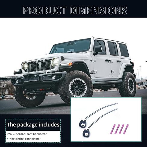 قطعتان من مجموعة أدوات توصيل مستشعر سرعة العجلات ABS - متوافقة مع جيب رام دودج كرايسلر فورد تشيفي جي إم سي، يستبدل #68065018AA، 19352068، 645-134، S-1895، 3U2Z14S411BXAB in Kuwait