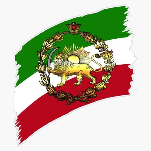 Iran Pahlavi'S Flag with Lion and Crown Sticker Vinyl Decal Bumper Sticker 5" in Saudi Arabia
