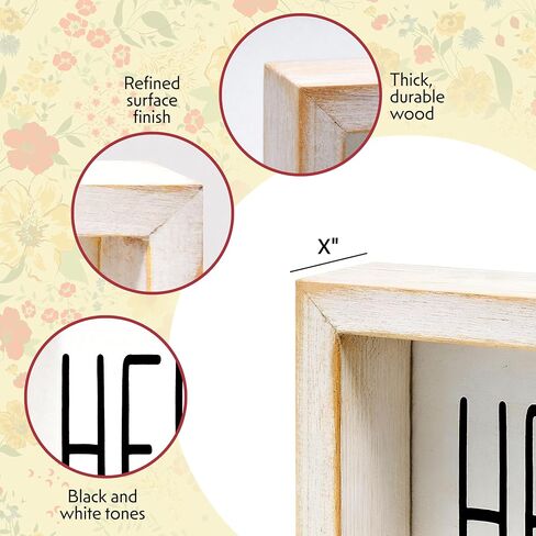 Hello Spring Wooden Sign – Rustic Farmhouse Tiered Tray Decor, Seasonal Spring Tabletop, Mantel and Shelf Decoration in Saudi Arabia