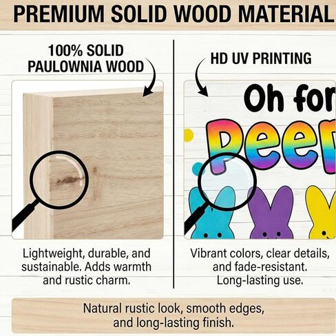 زينة عيد الفصح، ديكور أرنب مضحك، ديكور مكتب عيد الفصح، صندوق خشبي، علامة هدية، كتلة خشبية، صندوق لوحة، علامة للمنزل، المزرعة، المطبخ، رف الحمام، ديكور الطاولة، أوه للزقزقة (أبيض) in Kuwait