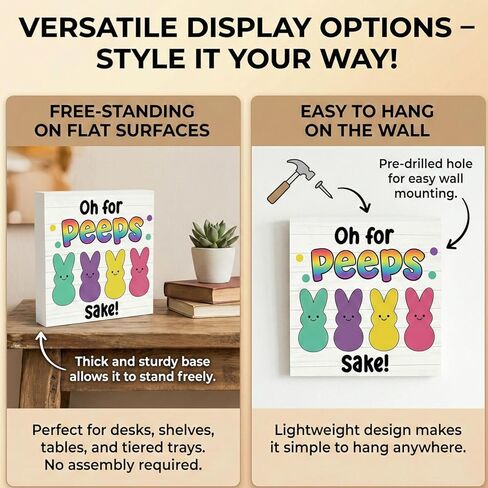 زينة عيد الفصح، ديكور أرنب مضحك، ديكور مكتب عيد الفصح، صندوق خشبي، علامة هدية، كتلة خشبية، صندوق لوحة، علامة للمنزل، المزرعة، المطبخ، رف الحمام، ديكور الطاولة، أوه للزقزقة (أبيض) in Kuwait