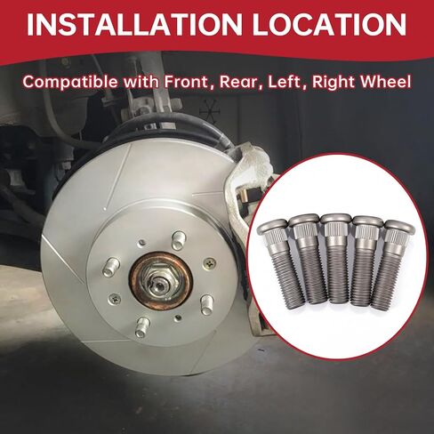 10 Pack 610-568 Wheel Lug Studs- M12x1.5 Compatible with Hyundai Elantra Accent Sonata Tucson, Kia Optima Soul Replaces 51752-07000 0K99333062A in Kuwait
