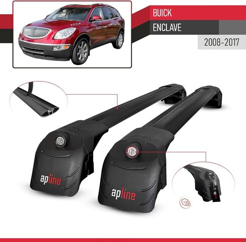 Compatible with Buick Enclave 2008-2017 ACE-2 Type Car Roof Rack Cross Bar Black Aluminium Bars in Saudi Arabia