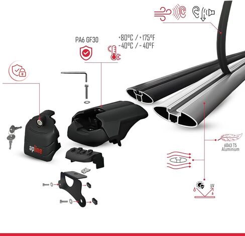 Compatible with Buick Enclave 2008-2017 ACE-2 Type Car Roof Rack Cross Bar Black Aluminium Bars in Saudi Arabia