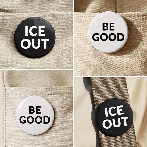 دبوس احتجاج من مجموعة أزرار Be Good Ice Out - مجموعة من قطعتين in Kuwait