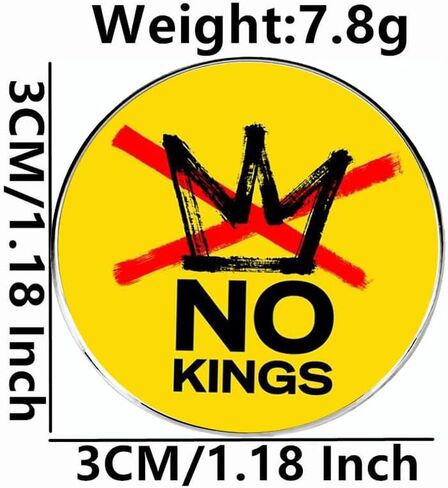 قطعتان من دبابيس سبائك الملوك - شارات احتجاج ساخرة مناهضة للرئيس | أزرار "إلغاء التيجان" الفكاهية لعشاق الديمقراطية in Kuwait