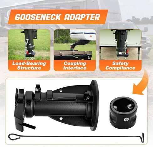 12"-16" Adjustable Cushioned 5th Wheel Gooseneck Adapter, Fit for 2-5/16" Gooseneck Hitch Balls, 20,000 lb Towing Capacity, OE C5G1216 in Saudi Arabia