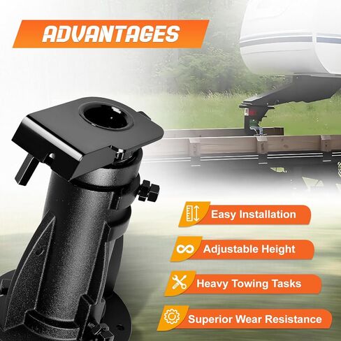12"-16" Adjustable Cushioned 5th Wheel Gooseneck Adapter, Fit for 2-5/16" Gooseneck Hitch Balls, 20,000 lb Towing Capacity, OE C5G1216 in Saudi Arabia