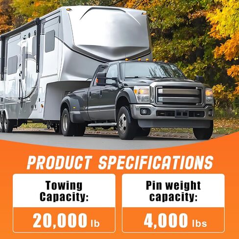 12"-16" Adjustable Cushioned 5th Wheel Gooseneck Adapter, Fit for 2-5/16" Gooseneck Hitch Balls, 20,000 lb Towing Capacity, OE C5G1216 in Saudi Arabia