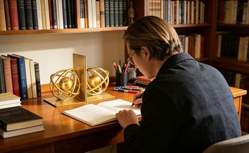 مجموعة من 2 نهايات كتب معدنية ذهبية، نهايات كتب شديدة التحمل للكتب الثقيلة، حاملات كتب مزخرفة على شكل كرة هندسية حديثة فريدة من نوعها للأرفف والمكتب والديكور المنزلي، زوج واحد/قطعتان in Kuwait