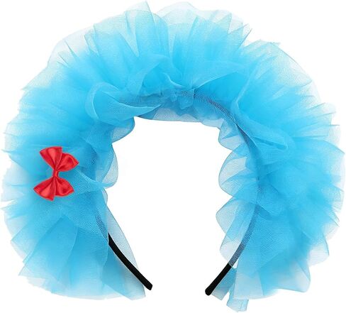 Blue Fluffy Tulle Headband Blue Mesh Bow Headband for Halloween, Book-Themed Events,Cosplay, Dress-Up Parties, School Festivals Party in Kuwait