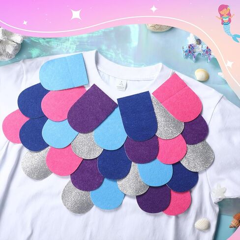 Rainbow Fish Costume Set, Rainbow Fish Pendant Earrings & 60 Pcs Mermaid Scale Fabric, Book Story Character Costume Accessories for Teachers, Educators, Librarians in Saudi Arabia
