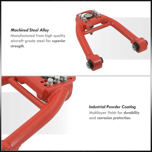 AJP Distributors Front Upper Suspension Adjustable Tubular Steel Control Arm Camber Kit Red Compatible/Replacement For Civic EJ6 EJ7 EJ8 EM1 EK1 EK2 EK3 EK4 EK9 1996 1997 1998 1999 2000 96 97 98 99 00 in Saudi Arabia