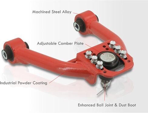 AJP Distributors Front Upper Suspension Adjustable Tubular Steel Control Arm Camber Kit Red Compatible/Replacement For Civic EJ6 EJ7 EJ8 EM1 EK1 EK2 EK3 EK4 EK9 1996 1997 1998 1999 2000 96 97 98 99 00 in Saudi Arabia
