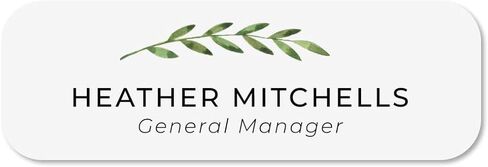 Personalized Watercolor Floral Name Badge/Custom Identification Badge with Magnetic Back / 1" x 3" Modern Plastic Name Tag in Saudi Arabia