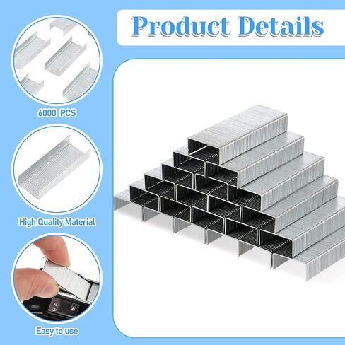 9 قطع من دباسات سطح المكتب، دباسات معدنية لسطح المكتب مع 6000 دباسة مكتبية شديدة التحمل مع دباسات مكتبية بسعة 25 ورقة للوازم المكتبية in Kuwait