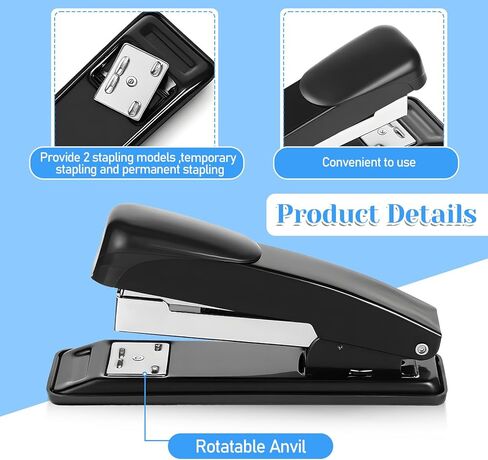 9 قطع من دباسات سطح المكتب، دباسات معدنية لسطح المكتب مع 6000 دباسة مكتبية شديدة التحمل مع دباسات مكتبية بسعة 25 ورقة للوازم المكتبية in Kuwait