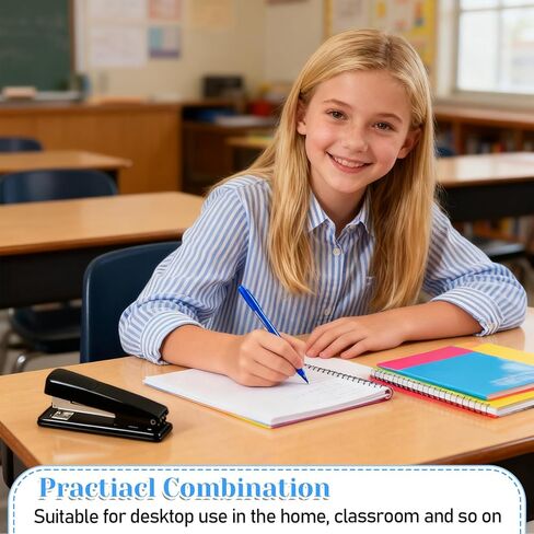 9 قطع من دباسات سطح المكتب، دباسات معدنية لسطح المكتب مع 6000 دباسة مكتبية شديدة التحمل مع دباسات مكتبية بسعة 25 ورقة للوازم المكتبية in Kuwait