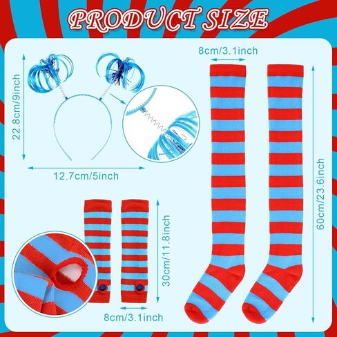 11 Pcs Tulle Tutu Costume Set Tutu Skirt for Women Red Blue Striped High Socks Headband Sleeves Gloves Set Accessories for Parties in Saudi Arabia