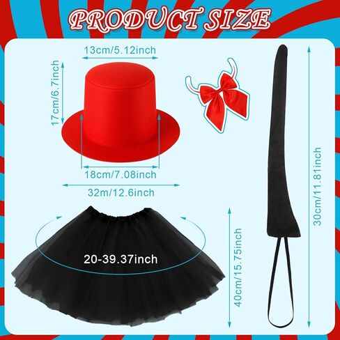 11 Pcs Tulle Tutu Costume Set Tutu Skirt for Women Red Blue Striped High Socks Headband Sleeves Gloves Set Accessories for Parties in Saudi Arabia