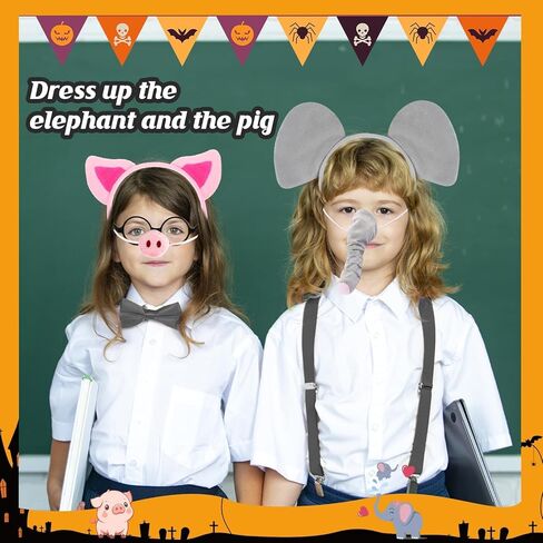 9 Pcs Elephant and Pig Costume Accessories for Dress up Animal Cosplay Party Supplies, Book Story Character Costume Accessories in Kuwait