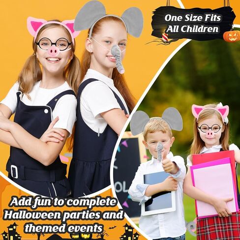 9 Pcs Elephant and Pig Costume Accessories for Dress up Animal Cosplay Party Supplies, Book Story Character Costume Accessories in Kuwait